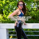 Mila in Latex Leggings in Public